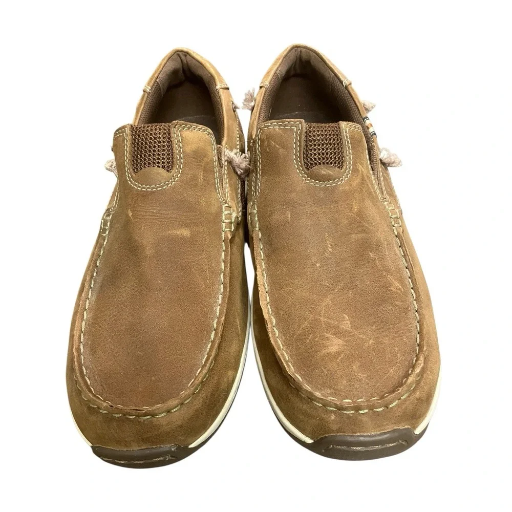 Durham Windward Boat Shoe SlipOn Driver Loafer Brown Leather Suede Mens‎ Size 9